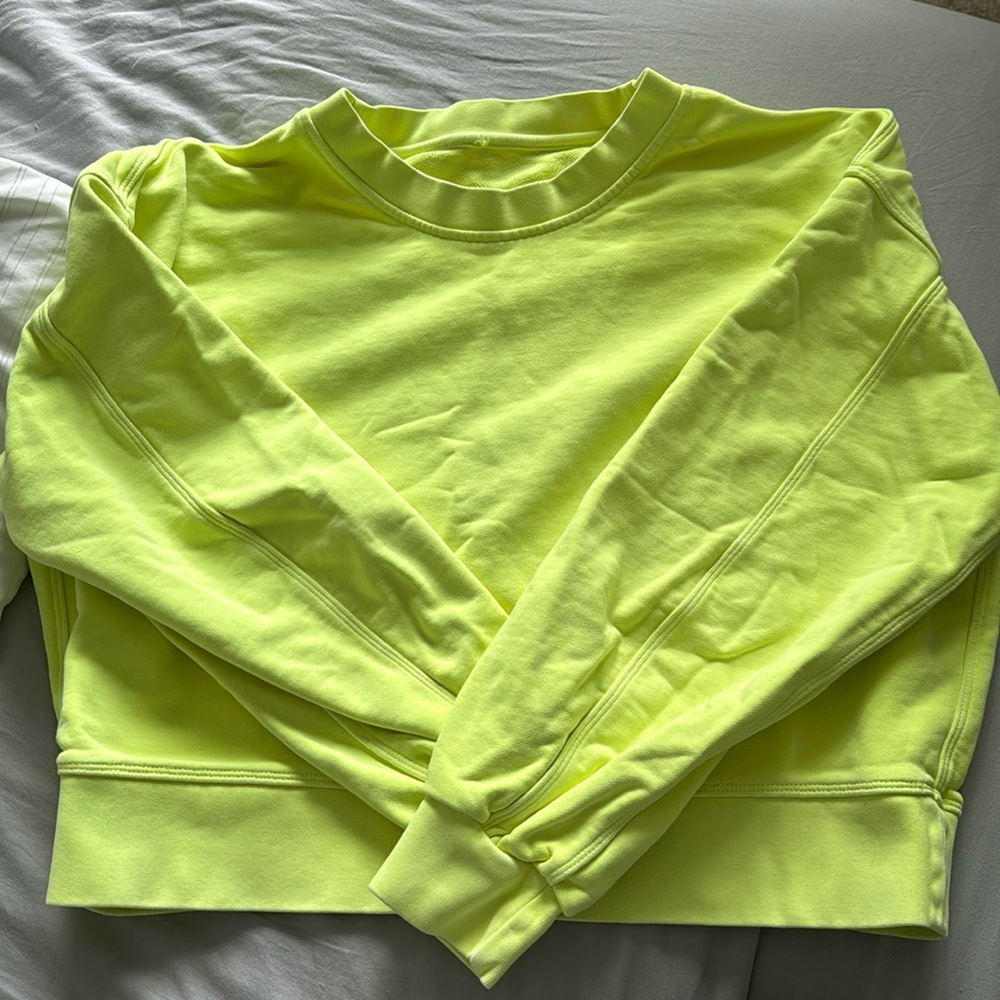 Lululemon Bright neon cropped crew neck.